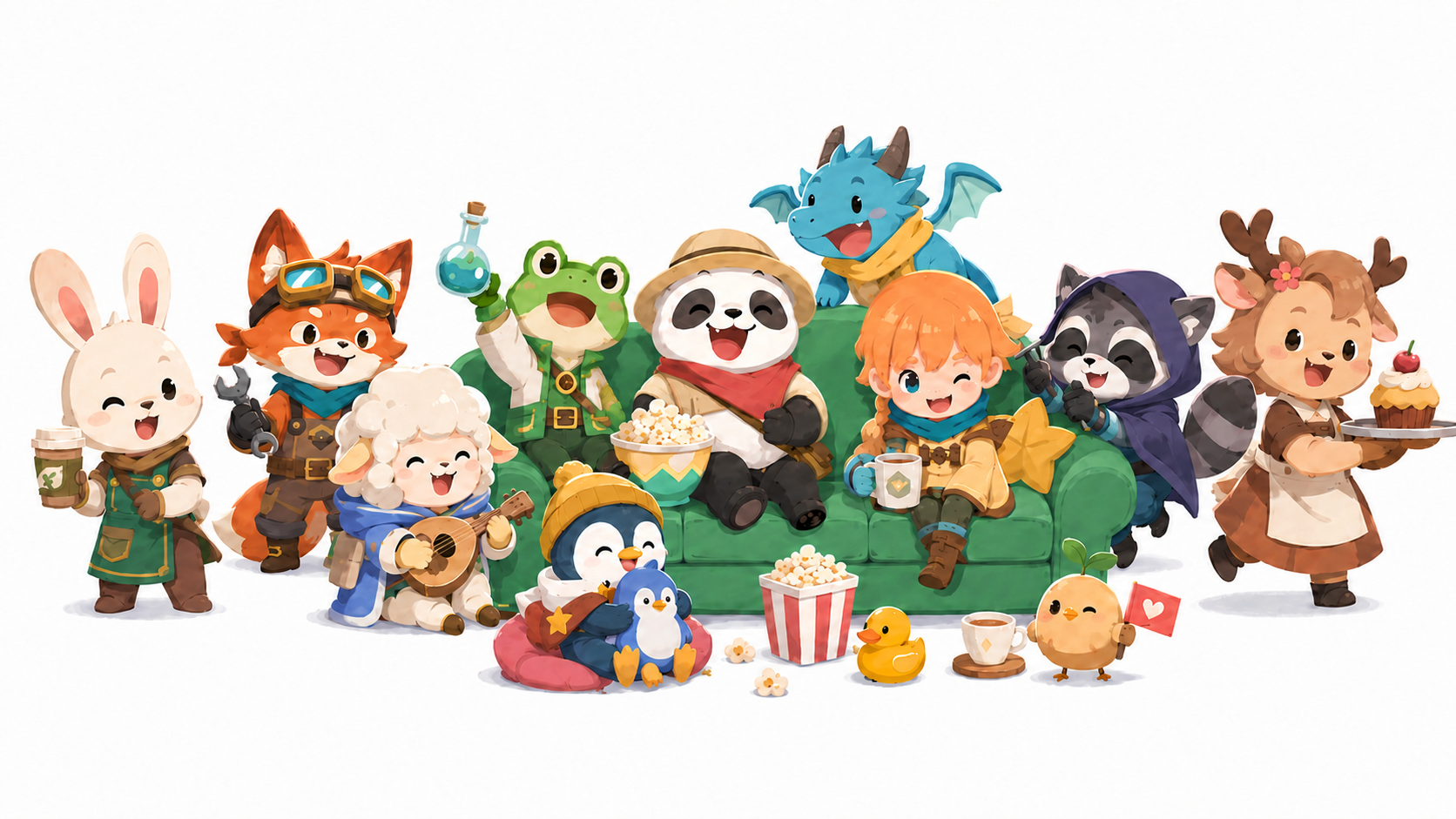 VOLL Games characters and game world